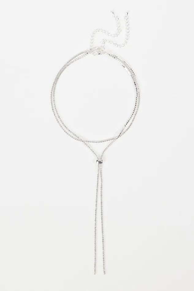 Altar039d State Layered Tennis Chain Bolo Necklace Women Jewelry