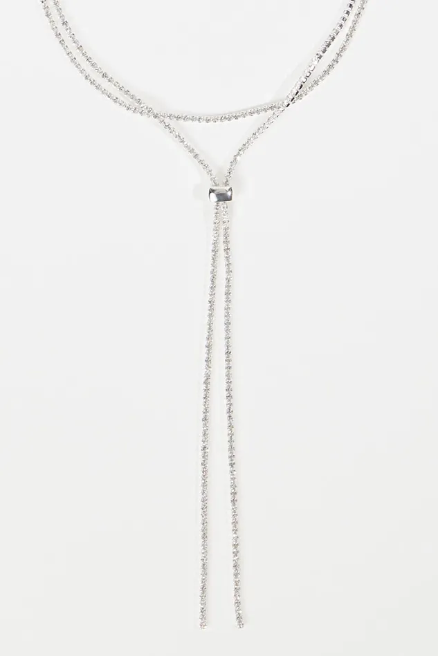 Altar039d State Layered Tennis Chain Bolo Necklace Women Jewelry