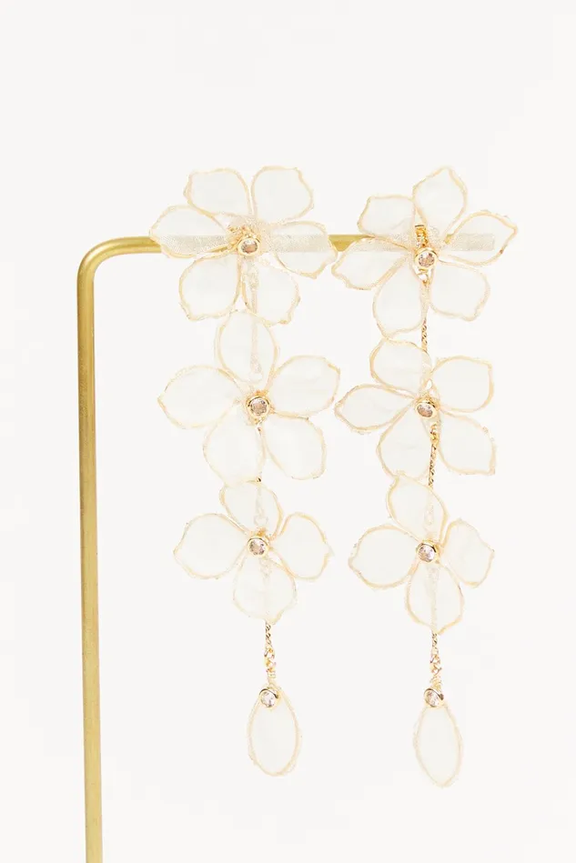 Altar039d State Linear Mesh Flower Dangle Earrings Women Jewelry