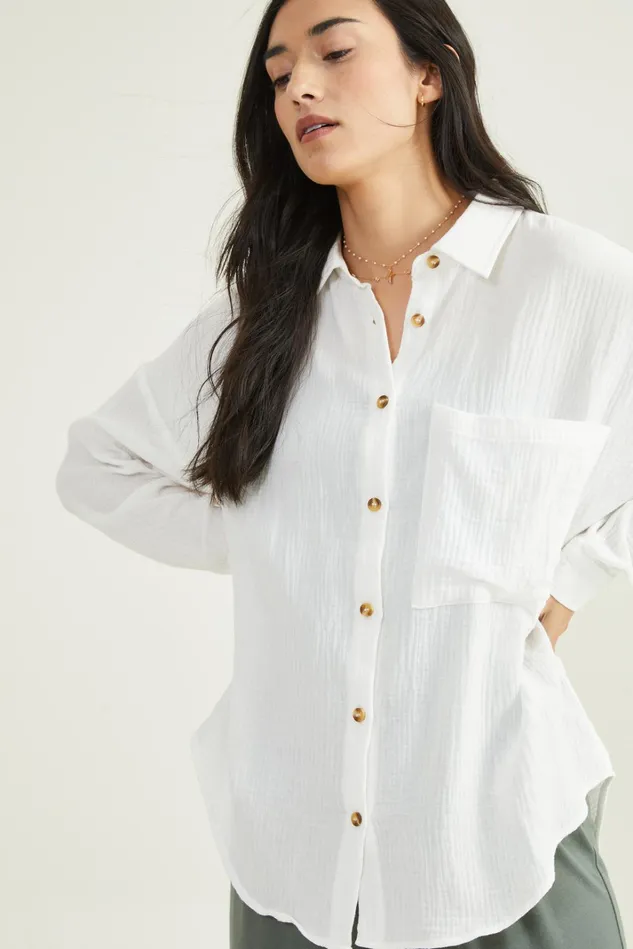 Altar039d State Mary Gauze Button Up Top Women Blouses