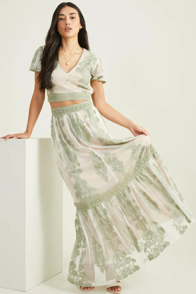 Altar039d State Maude Floral Maxi Skirt Women Matching Sets