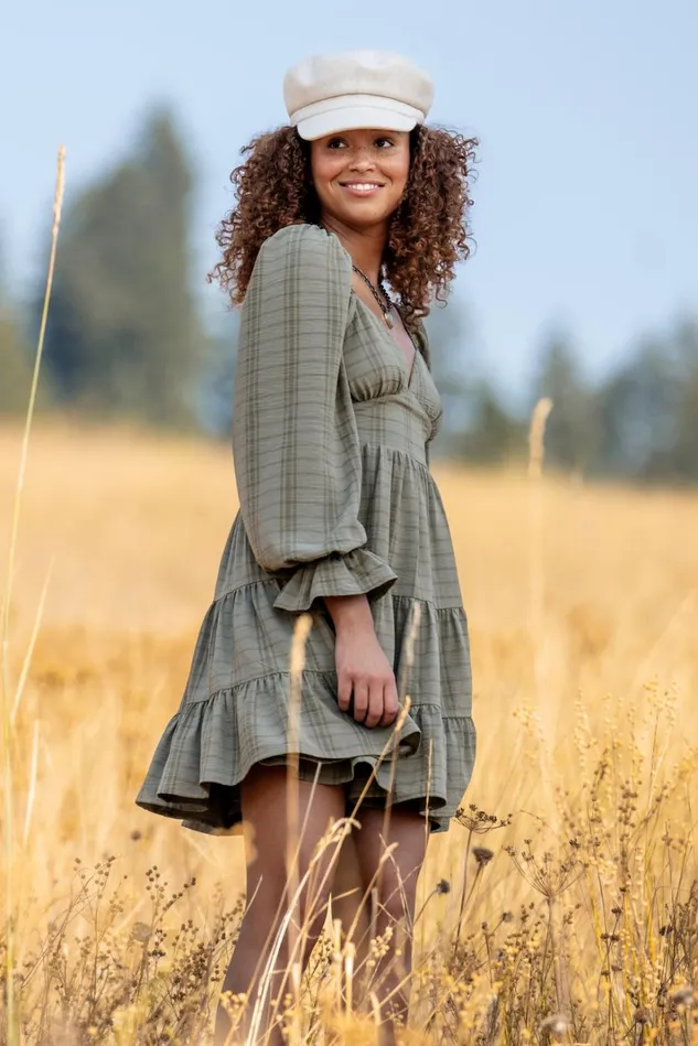 Altar039d State Natalie Plaid Tiered Dress Women Casual