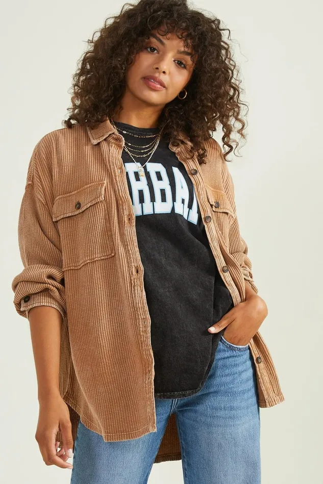 Altar039d State Neva Thermal Button Down Top Women Blouses