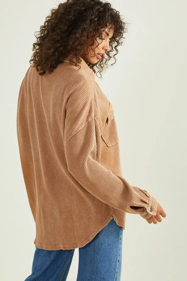 Altar039d State Neva Thermal Button Down Top Women Blouses