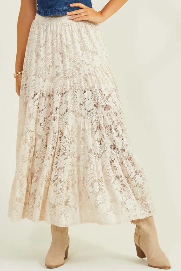Altar039d State Noah Lace Tiered Maxi Skirt Women Skirts Skorts