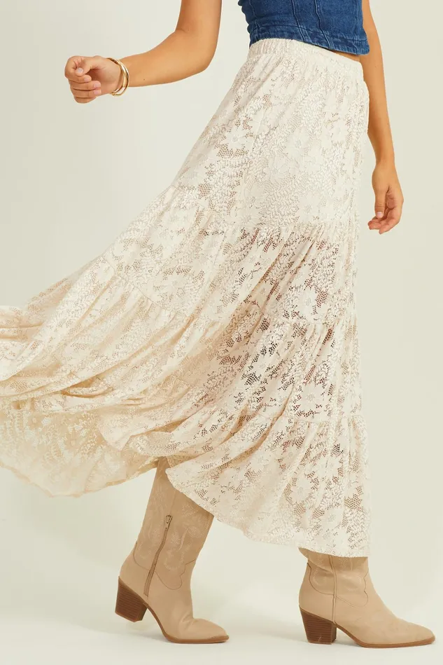 Altar039d State Noah Lace Tiered Maxi Skirt Women Skirts Skorts