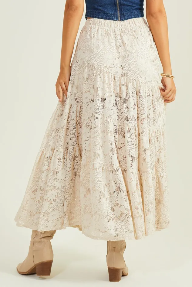Altar039d State Noah Lace Tiered Maxi Skirt Women Skirts Skorts