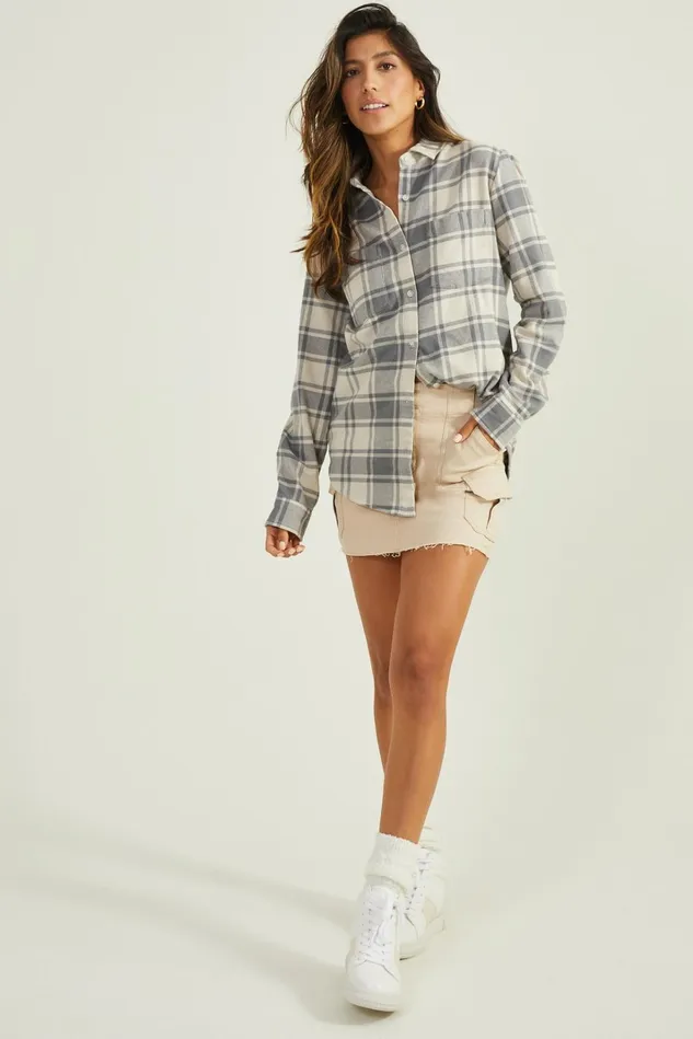Altar039d State Olivia Flannel Top Women Blouses