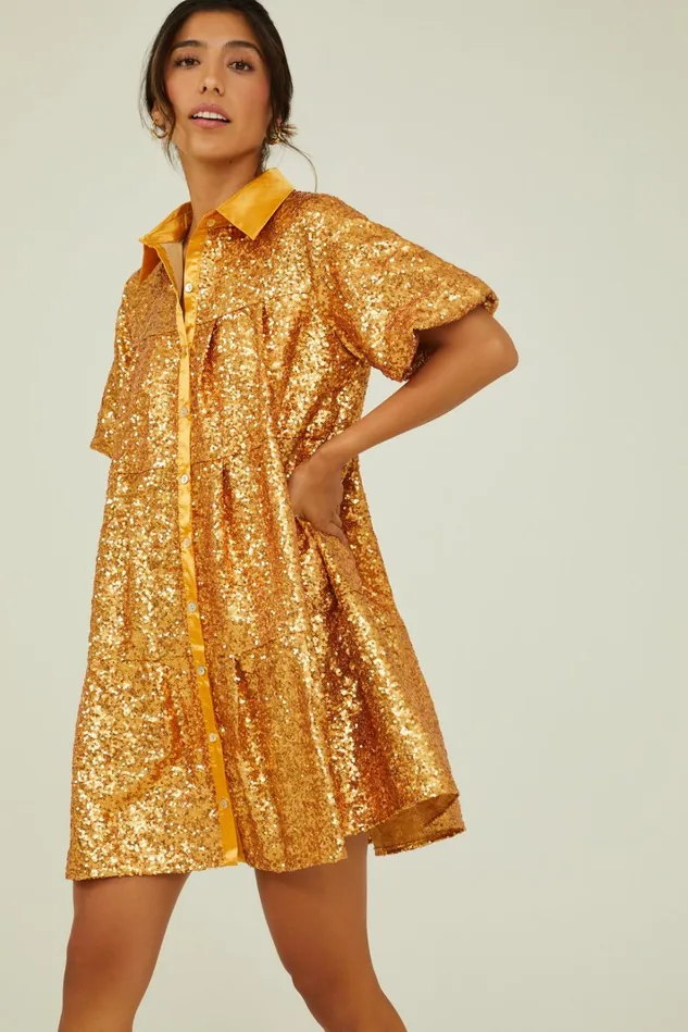 Altar039d State Radiant Poplin Sequin Dress Women Mini