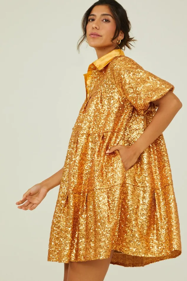 Altar039d State Radiant Poplin Sequin Dress Women Mini