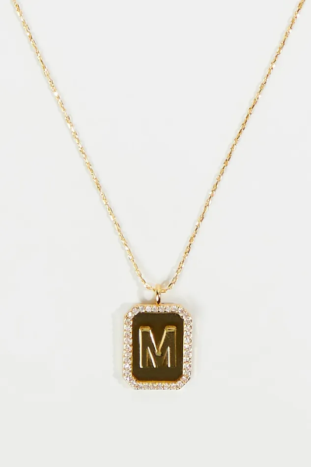Altar039d State Rhinestone Lined Monogram Pendant Necklace 8211 M Women Jewelry Altar039d State Rhinestone Lined Monogram Pendant Necklace 8211 M Women Jewelry