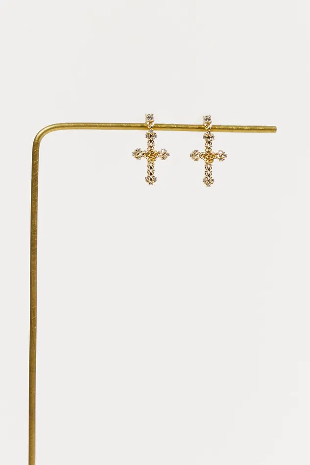 Altar039d State Rosette Cross Dangle Earrings Women Jewelry