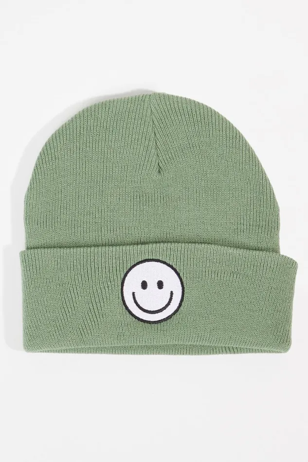 Altar039d State Smiley Face Tonal Beanie Women Hats