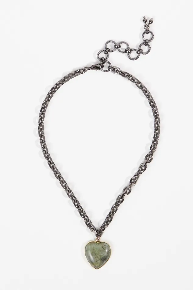 Altar039d State Stone Heart Chain Necklace Women Jewelry