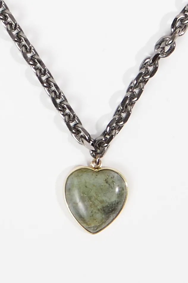 Altar039d State Stone Heart Chain Necklace Women Jewelry