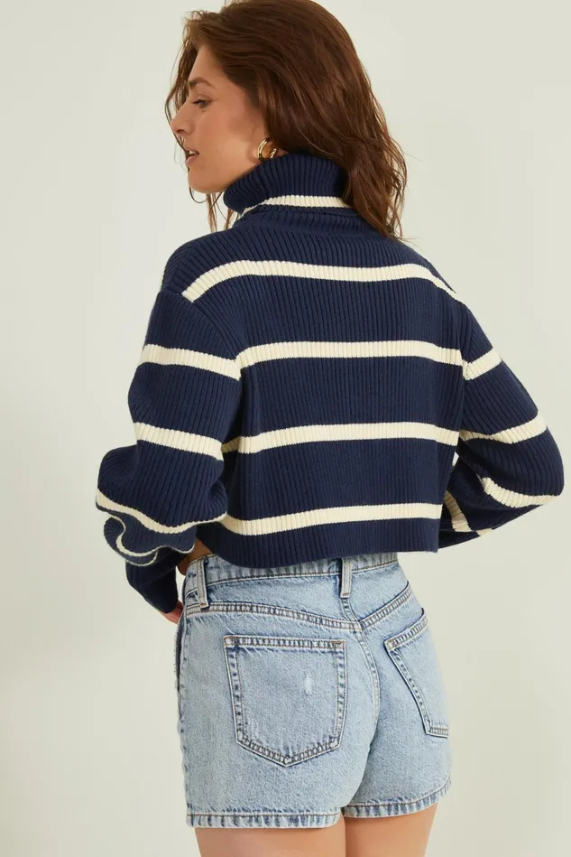 Altar039d State Tia Striped Turtleneck Women Sweaters