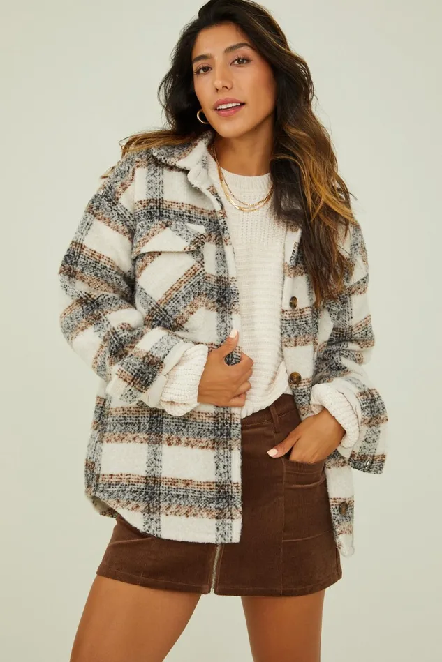 Altar039d State Winnie Wool Plaid Shacket Women Jackets