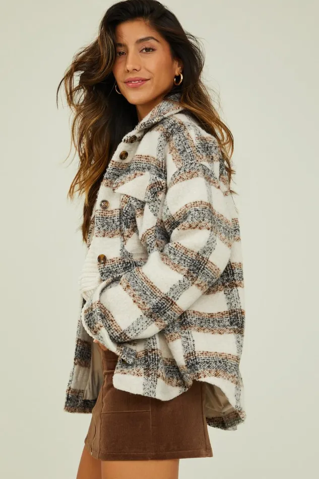 Altar039d State Winnie Wool Plaid Shacket Women Jackets