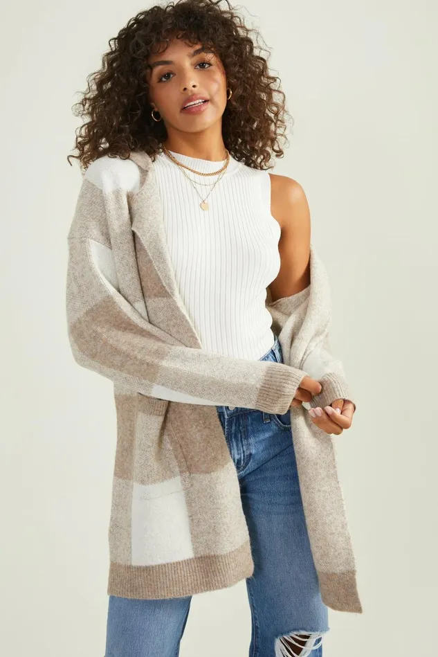 Altar039d State Wrenly Plaid Midi Cardigan Women Sweaters