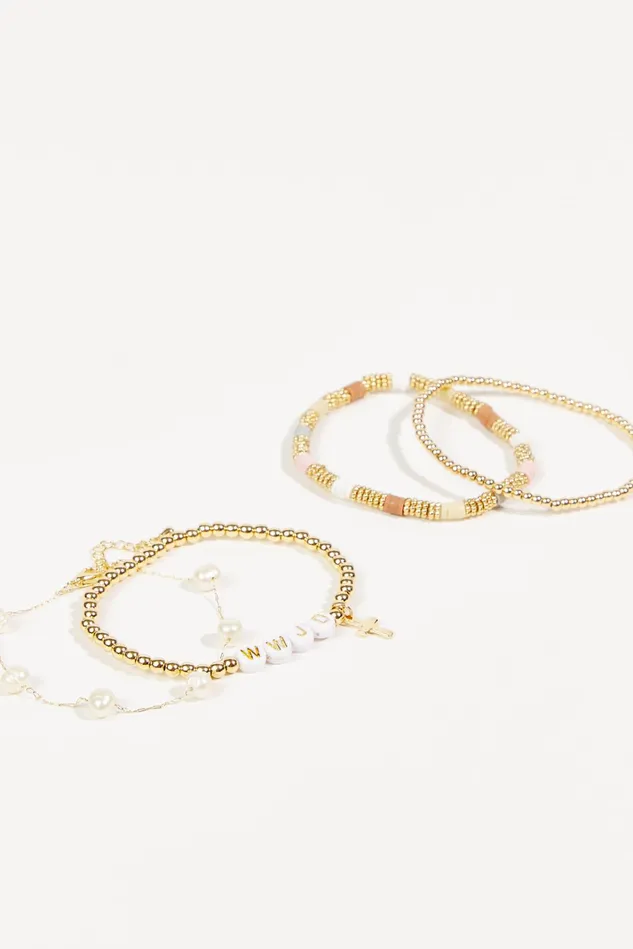 Altar039d State WWJD Stretch Beaded Bracelet Set Women Jewelry