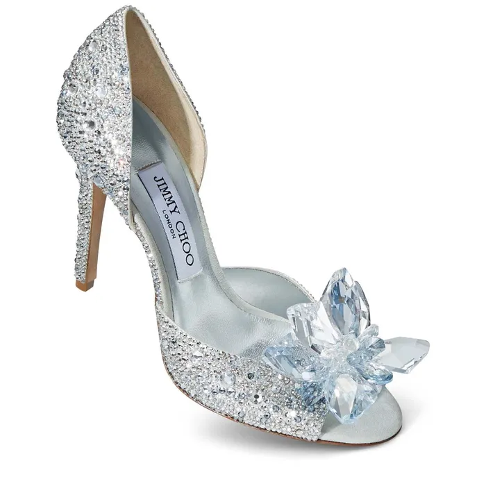 Anilla 100 Crystal Covered Open Toe Pumps Crystal Women JIMMY CHOO Bridal Shoes