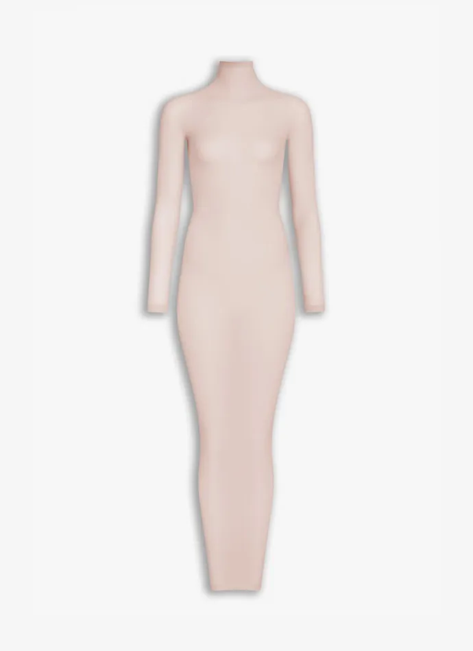 Apricot Fitted Dress In Fine Knit Women Alaa Dresses