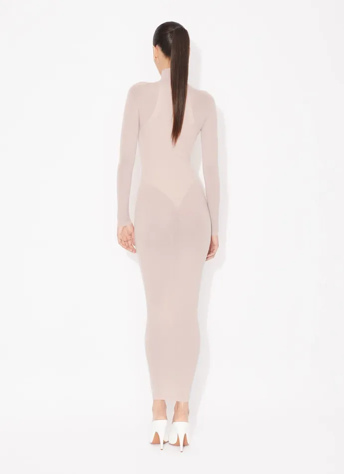 Apricot Fitted Dress In Fine Knit Women Alaa Dresses