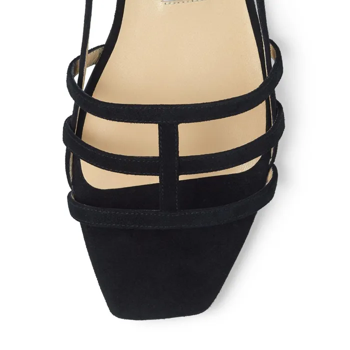 Arien Flat Black Suede Strappy Flat Sandals Black Women JIMMY CHOO Flats Arien Flat Black Suede Strappy Flat Sandals Black Women JIMMY CHOO Flats