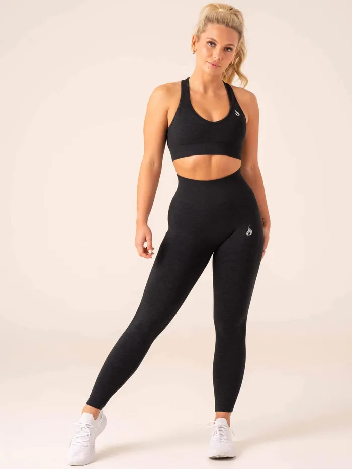 Aspire Seamless Leggings 8211 Black Marl Women Ryderwear Leggings