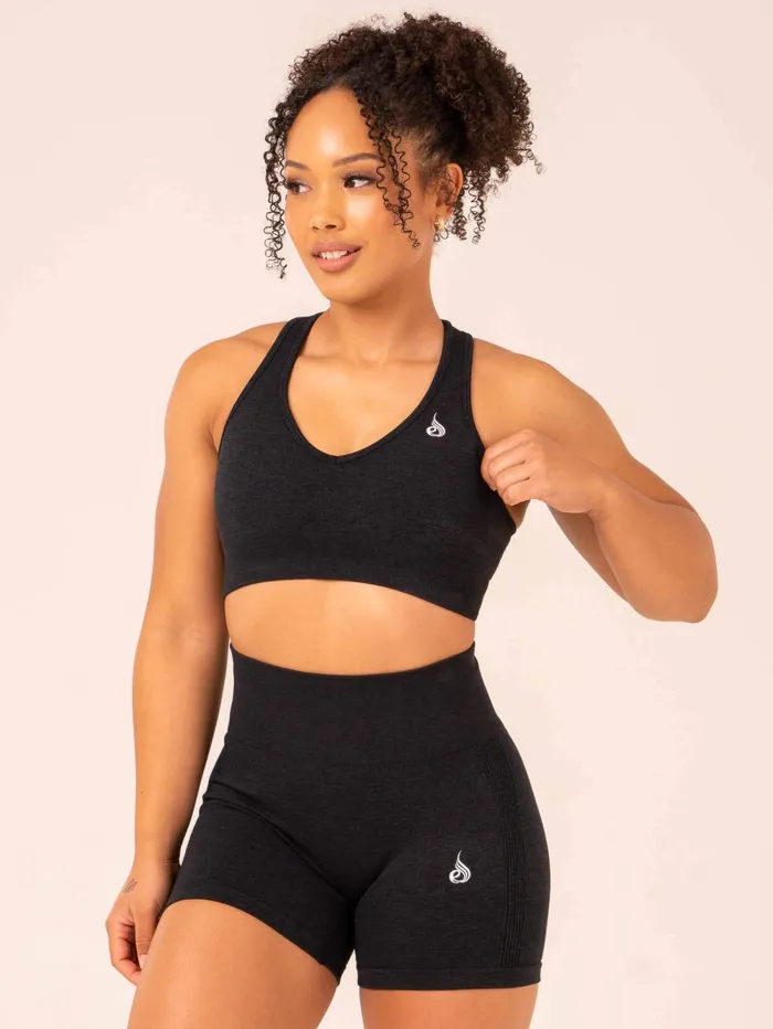 Aspire Seamless Sports Bra 8211 Black Marl Women Ryderwear Sports Bras