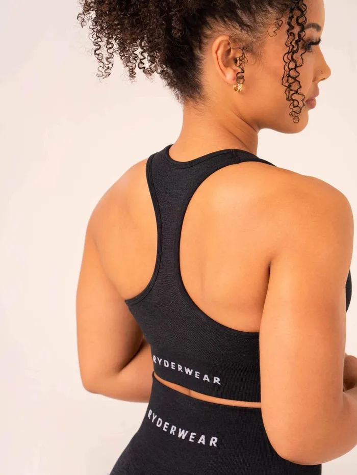 Aspire Seamless Sports Bra 8211 Black Marl Women Ryderwear Sports Bras