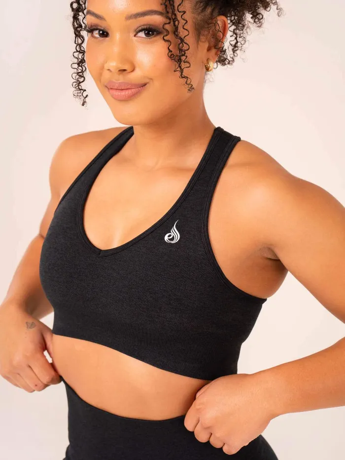 Aspire Seamless Sports Bra 8211 Black Marl Women Ryderwear Sports Bras