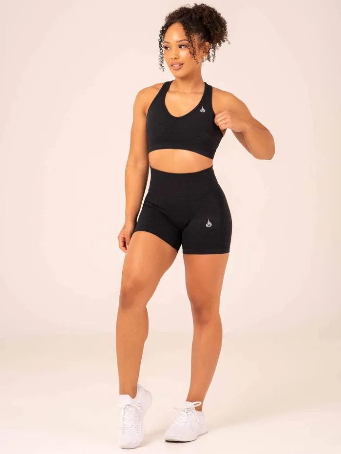 Aspire Seamless Sports Bra 8211 Black Marl Women Ryderwear Sports Bras