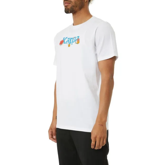 Authentic Denham TShirt 8211 White White Kappa Mens TShirts Popular