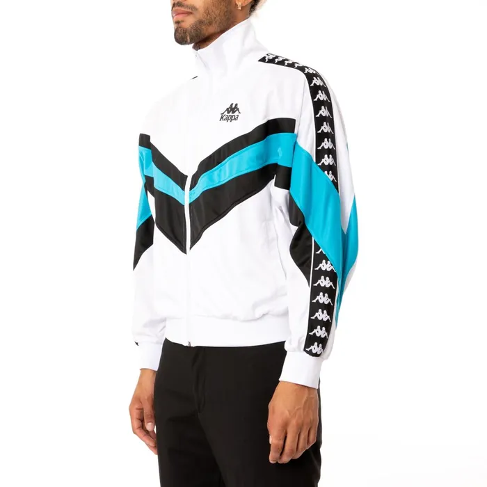 Authentic Football Evok Track Jacket 8211 White White Kappa Mens Track Jackets