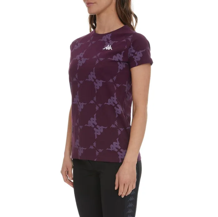 Authentic Kapan TShirt 8211 Violet White Violet White Kappa Womens TShirts Casaul