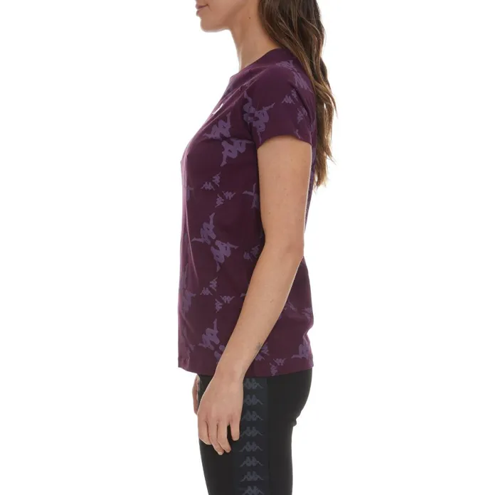 Authentic Kapan TShirt 8211 Violet White Violet White Kappa Womens TShirts Casaul