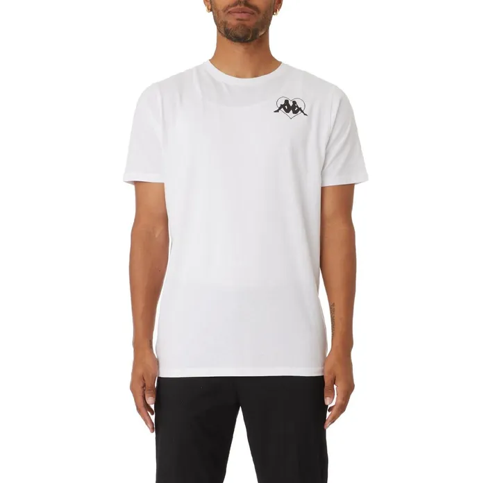 Authentic Love Bytom TShirt 8211 White White Kappa Mens TShirts Near Me