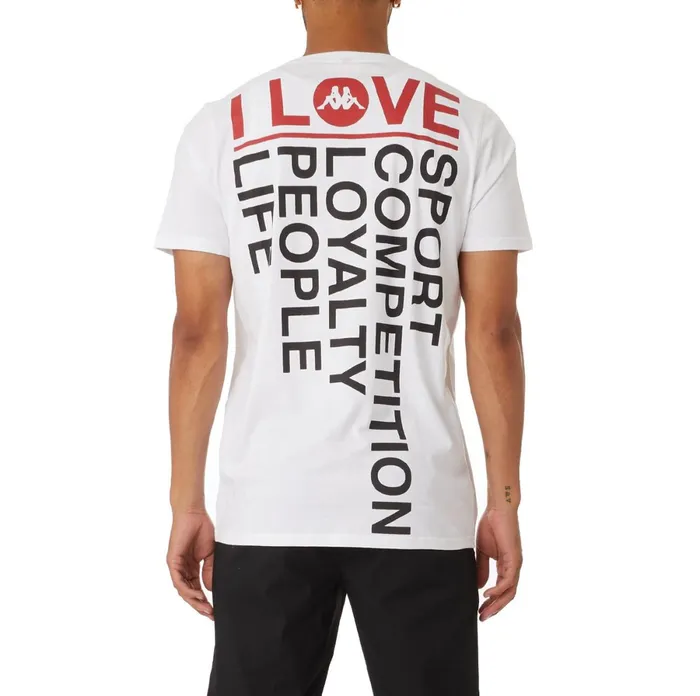 Authentic Love Bytom TShirt 8211 White White Kappa Mens TShirts Near Me