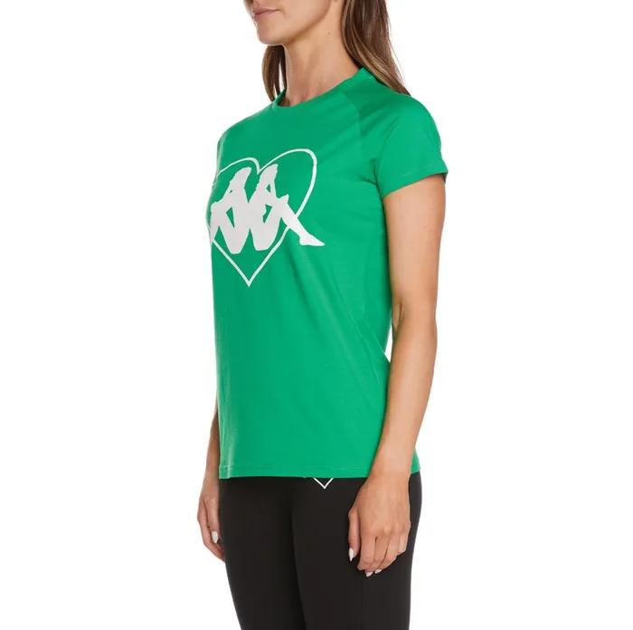 Authentic Love Dabrowa TShirt 8211 Green Green Kappa Womens TShirts Christmas