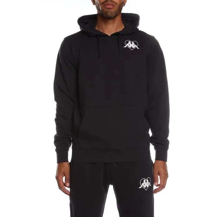 Authentic Love Torun Hoodie 8211 Black Black Kappa Mens Sweatsuits