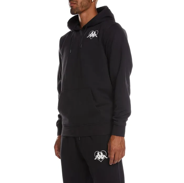 Authentic Love Torun Hoodie 8211 Black Black Kappa Mens Sweatsuits