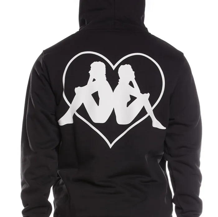 Authentic Love Torun Hoodie 8211 Black Black Kappa Mens Sweatsuits