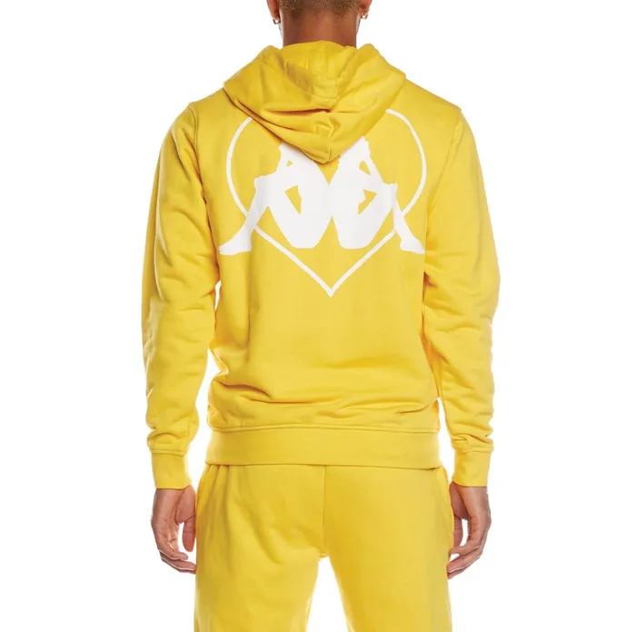 Authentic Love Torun Hoodie 8211 Yellow Yellow Kappa Mens Sweatsuits