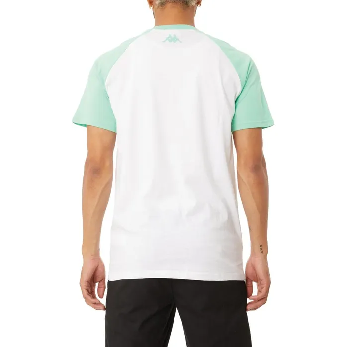 Authentic Pop Elaysa TShirt 8211 White Green Spring White Green Spring Kappa Mens TShirts Christmas