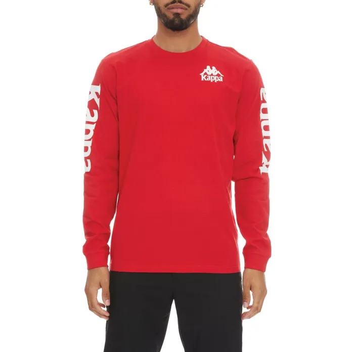 Authentic Ruiz 2 Long Sleeve TShirt 8211 Red Red Kappa Mens TShirts Casaul