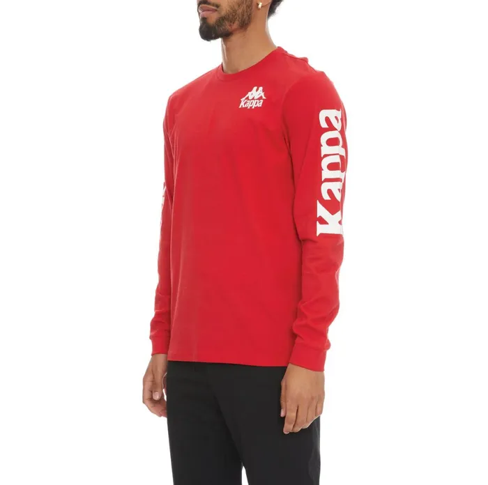 Authentic Ruiz 2 Long Sleeve TShirt 8211 Red Red Kappa Mens TShirts Casaul