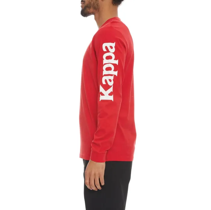 Authentic Ruiz 2 Long Sleeve TShirt 8211 Red Red Kappa Mens TShirts Casaul