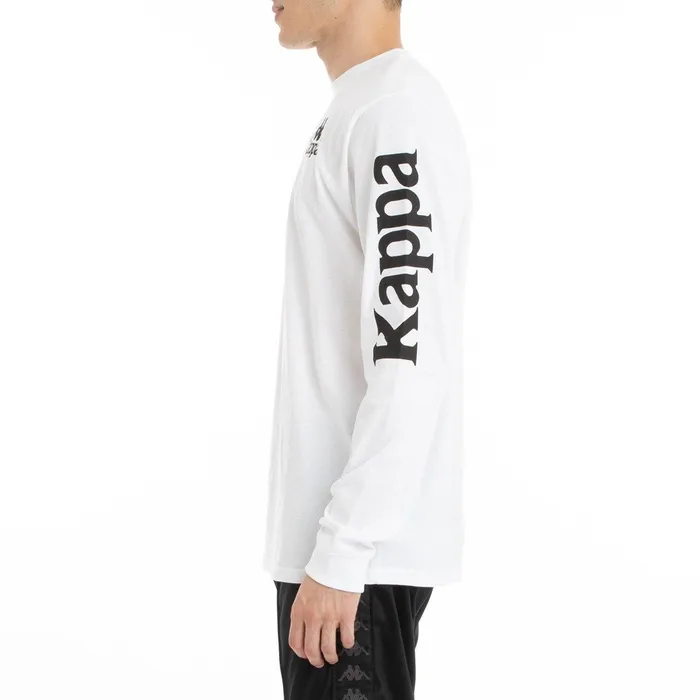 Authentic Ruiz 2 Long Sleeve TShirt 8211 White White Kappa Mens TShirts Online