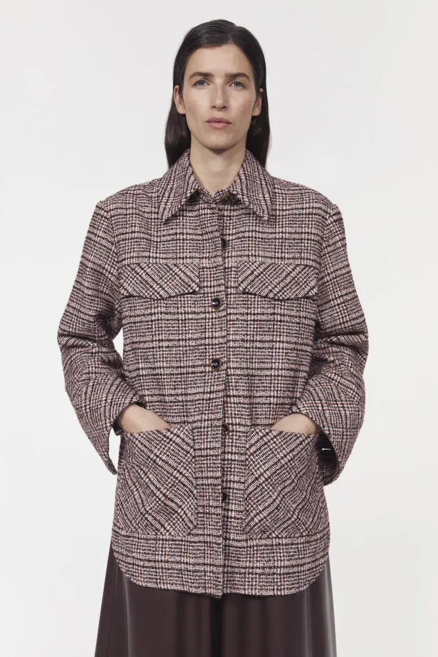 Avril Boucle Check Blazer Rosa Women Rodebjer Blazers